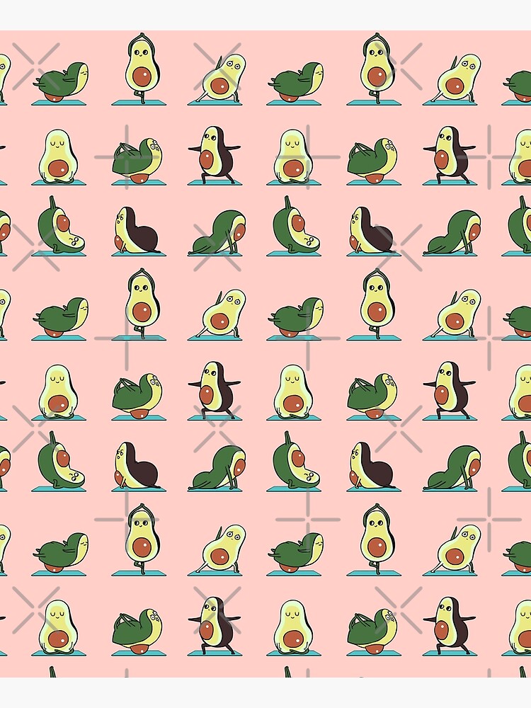 Avocado Yoga in Pink by Huebucket