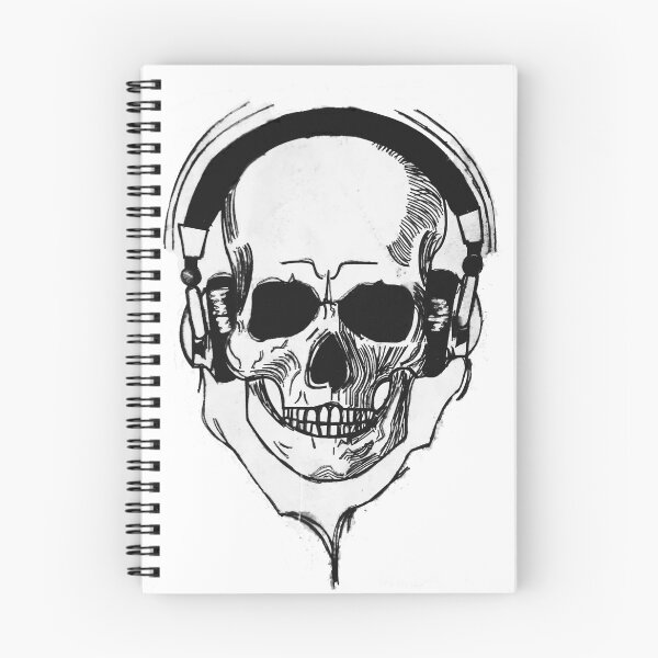 Item preview, A skull with headphones designed and sold by Pethdesign95.