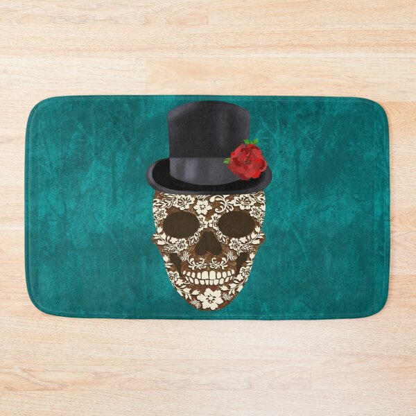 Item preview, Vintage Ivory Flowers Sugar Skull Top Hat with Rose designed and sold by MFGB-Creations.
