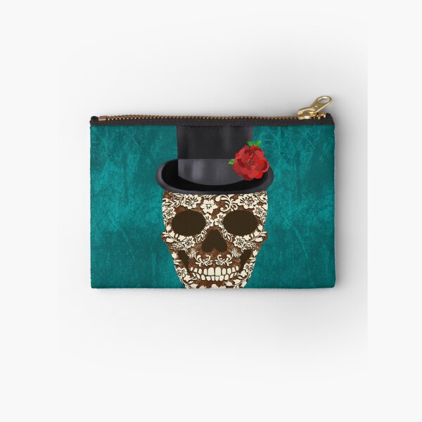 Item preview, Vintage Ivory Flowers Sugar Skull Top Hat with Rose designed and sold by MFGB-Creations.