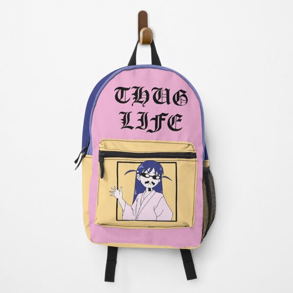 Item preview, Tenma Tsukamoto Thug Life | Japanese Girl in Kimono with Sunglasses and Moustache | Tough Rebel Attitude | Blue Yellow designed and sold by popQT.