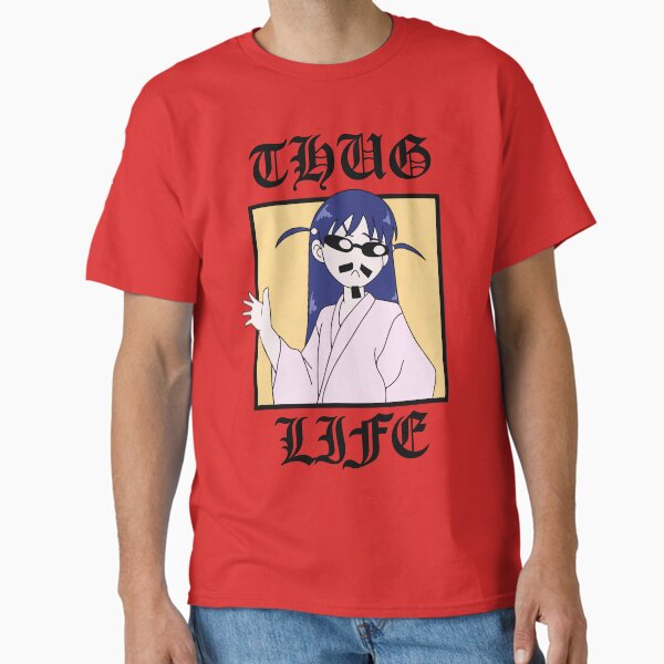 Item preview, Tenma Tsukamoto Thug Life | Japanese Girl in Kimono with Sunglasses and Moustache | Tough Rebel Attitude | Blue Yellow designed and sold by popQT.