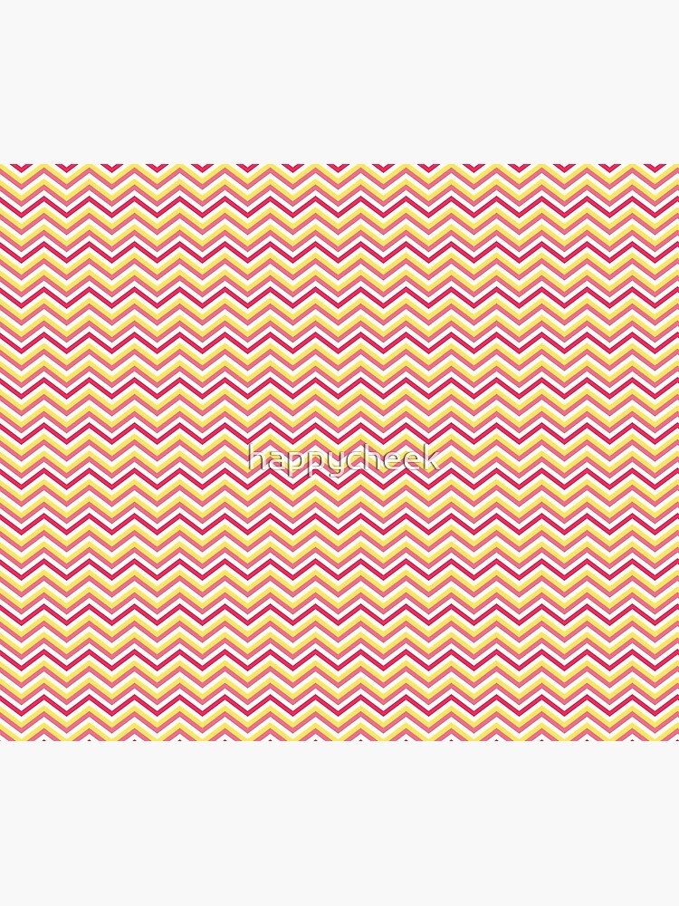 Pink Yellow Chevron Pattern Duvet Cover By Happycheek Redbubble