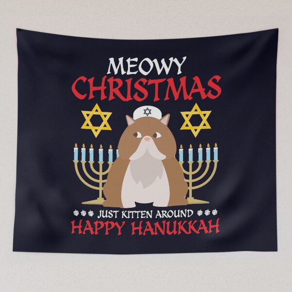 Item preview, Meowy Christmas Just Kitten Around Happy Hanukkah designed and sold by mmos.