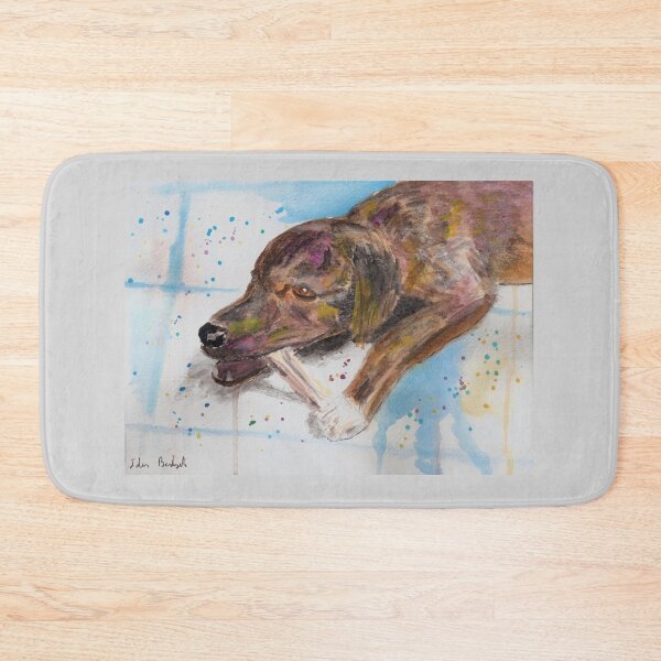 Item preview, Loose Watercolor Portrait of a Dog Chewing Bone designed and sold by ibadishi.