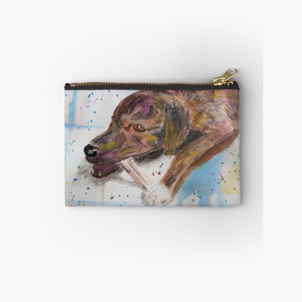 Item preview, Loose Watercolor Portrait of a Dog Chewing Bone designed and sold by ibadishi.