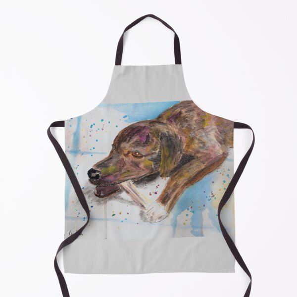 Item preview, Loose Watercolor Portrait of a Dog Chewing Bone designed and sold by ibadishi.