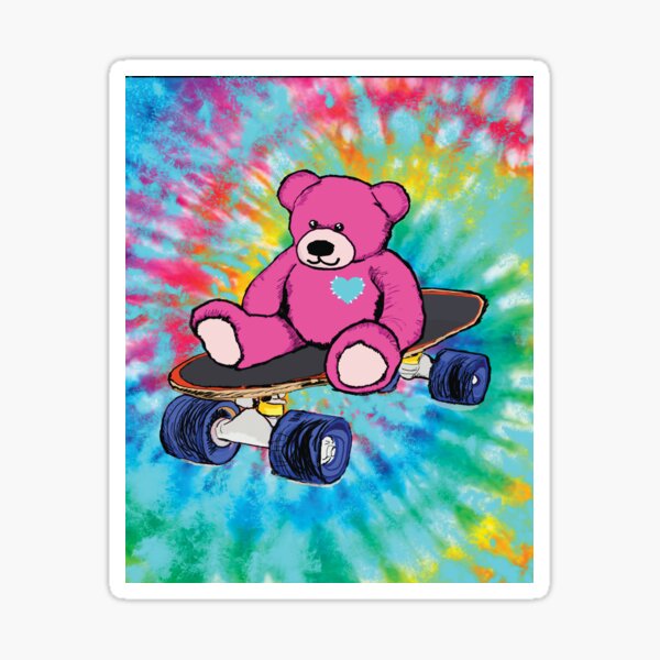 Fun Skateboard Bear Sticker