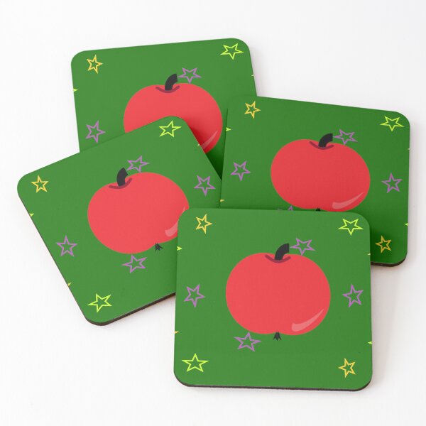 Item preview, stars red apple green background designed and sold by miaterinka.