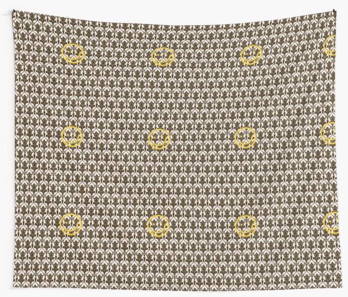 "BBC Sherlock Holmes Damask Wallpaper Pattern" Wall Tapestries by