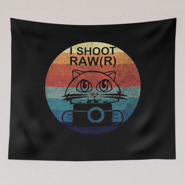 Item preview, I Shoot Raw Cat Photographer Vintage Sun 90's designed and sold by DerNerd.