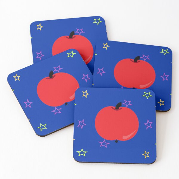 Item preview, stars red apple blue background designed and sold by miaterinka.