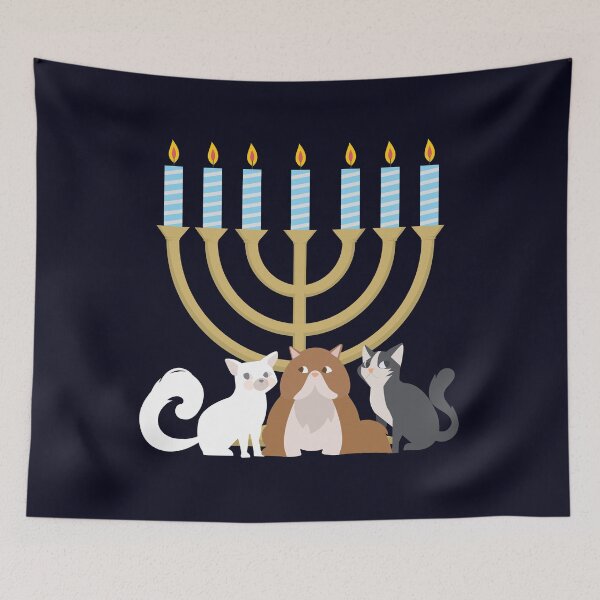 Item preview, Meow Cat Kitten Hanukkiah designed and sold by mmos.