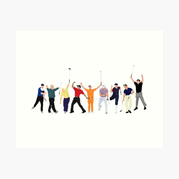 Item preview, Golf Legends, Brooks Koepka, John Daly Jack Nicklaus, Tiger Woods, Rickie Fowler, Justin Thomas, Payne Stewart, Arnold Palmer and Phil Mickelson designed and sold by Joel Thayer.