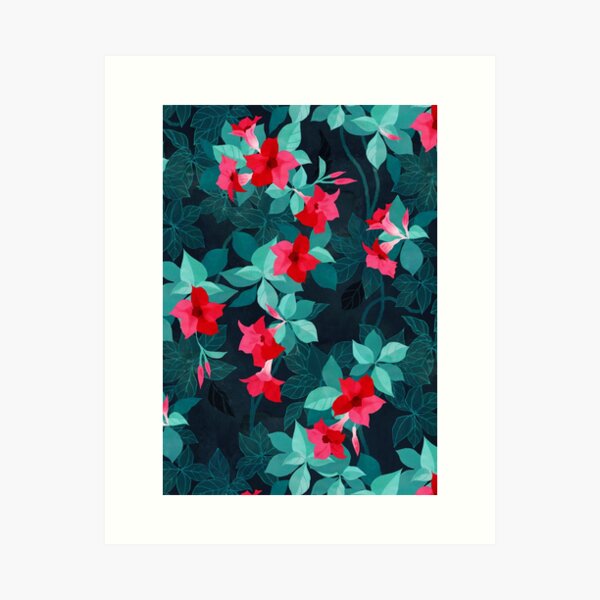 Láminas artísticas: Flores De Vid De Trompeta Roja | Redbubble Láminas artísticas: Flores De Vid De Trompeta Roja | Redbubble