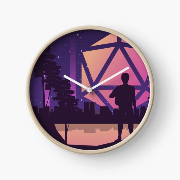 Item preview, 80s Adventure Futuristic City Polyhedral D20 Dice Moon RPG Landscape designed and sold by pixeptional.