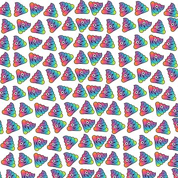 Artwork thumbnail, Rainbow Poop Pattern Emoji by MargieThatch