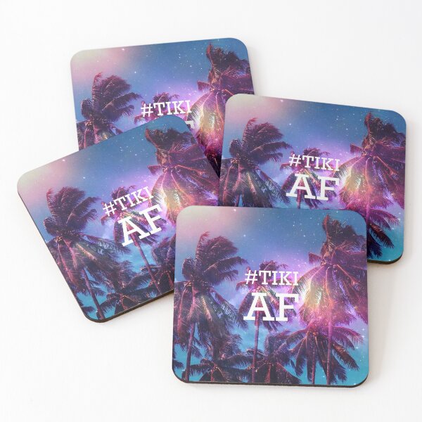 Item preview, Tiki AF - Tropical, Hawaiian, Polynesian, Palm Tree, Space Nebula designed and sold by electricdreamz.
