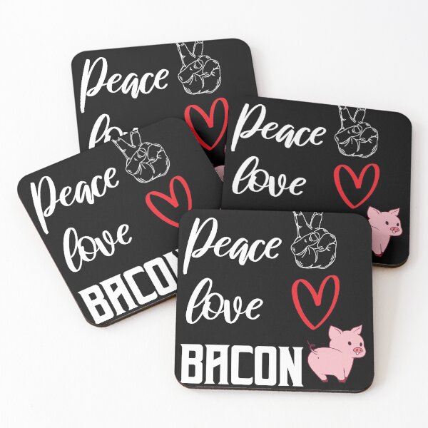 Item preview, Bacon Peace love funny shirt design designed and sold by Grinover.