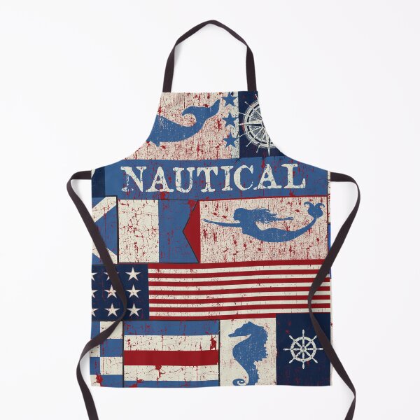 Item preview, Nautical Symbols Quilt Pattern Vintage Retro Grunge Red White and Blue designed and sold by funnytshirtemp.
