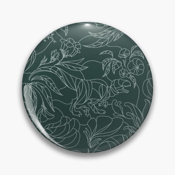 Item preview, Hidden Dinosaurs - Floral Pattern - Teal and Silver designed and sold by tanimator.