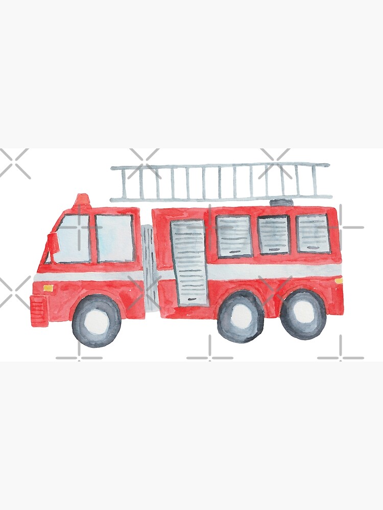 Fire Truck Watercolor Pattern fire-truck-watercolor-pattern-canvas-print-for-sale-by-katherine-ann-redbubble