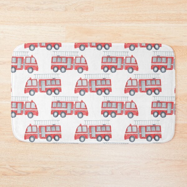 Item preview, Fire Truck Pattern – Watercolor Rescue Vehicle Design designed and sold by Katherine Ann.