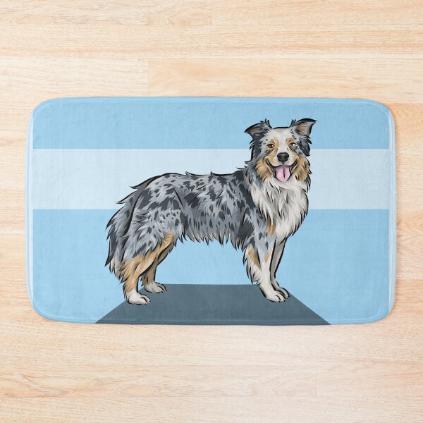 Item preview, Australian Shepherd Dog | Blue Merle | Cute Dog Art | Blue Background designed and sold by shirinsart.