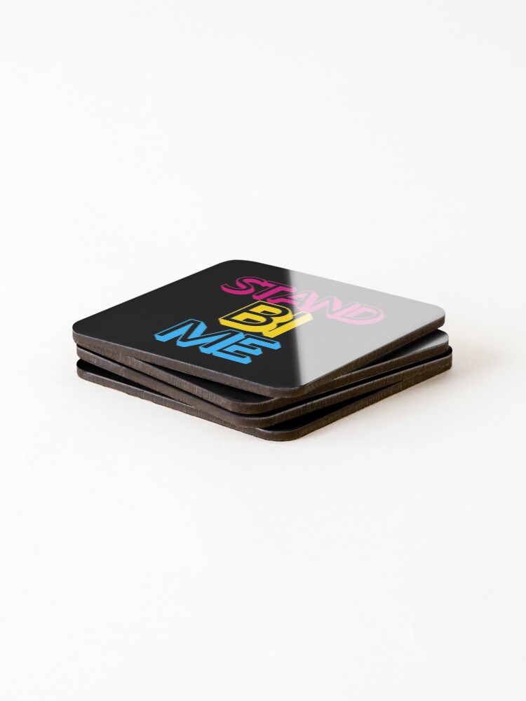 Thumbnail 4 of 5, Coasters (Set of 4), Stand Bi Me Large Text In Pan Color designed and sold by somebasic.