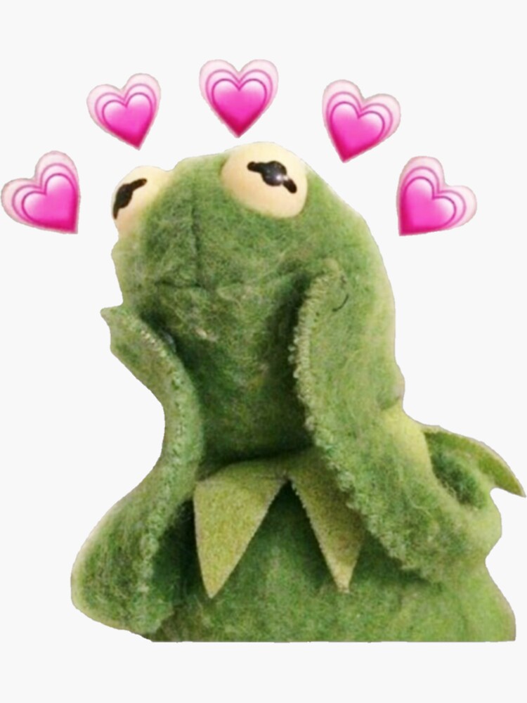 "Heart emoji Kermit" Sticker for Sale by peachysage Redbubble