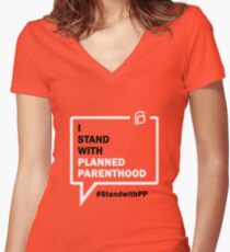 I Stand With Planned Parenthood Women's Fitted V-Neck T-Shirt