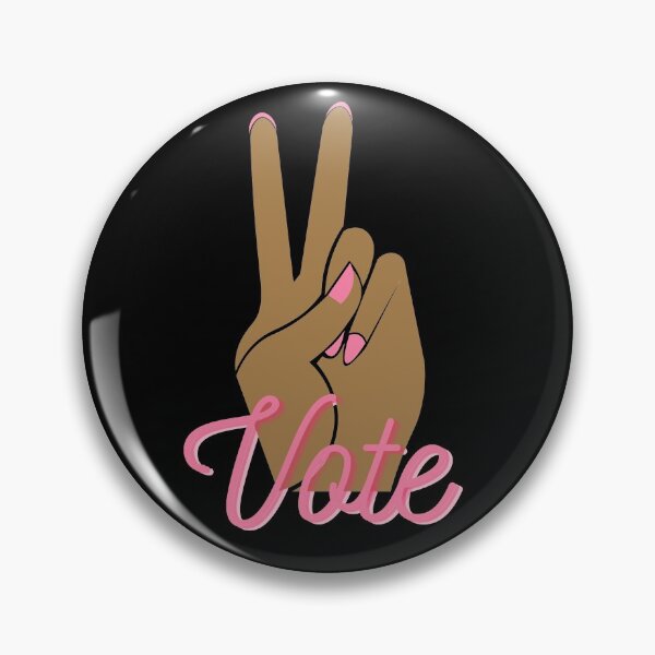 Item preview, Female Peace Sign Neon Pink Vote Slogan  designed and sold by Dani Mullins.