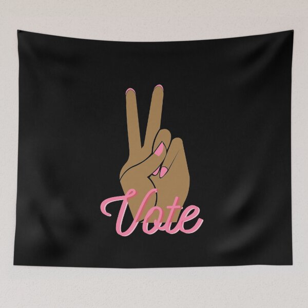 Item preview, Female Peace Sign Neon Pink Vote Slogan  designed and sold by Dani Mullins.