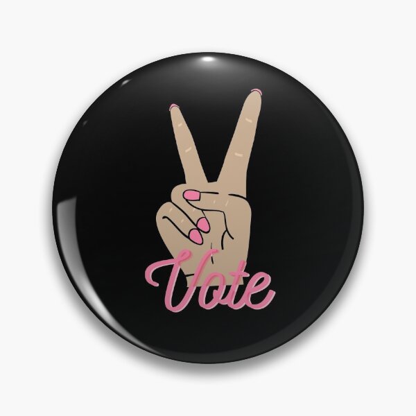 Item preview,  Female Pink Nails Peace Sign Neon Pink Vote Slogan  designed and sold by Dani Mullins.