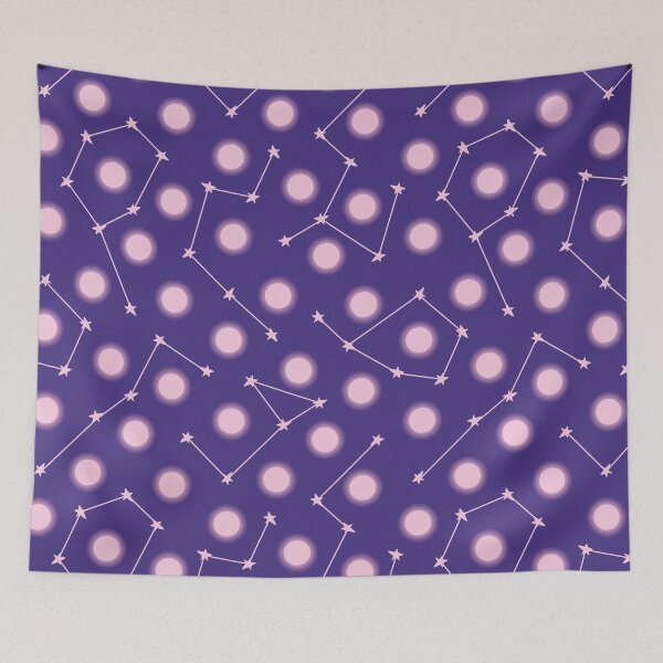 Item preview, full moons and star constelations pattern designed and sold by rysunki-malunki.