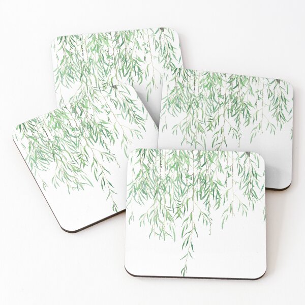 Item preview, hand painted eucalyptus leaf and one swallow  designed and sold by ColorandColor.