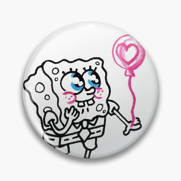 Artikelvorschau, SpongeBob mit einem Herzballon, klassische Zeichnungsillustration, Illusion, Emoji, Mem, Karikatur, lebt in der Ananas unter dem Meer, gelber Schwamm, Patrick Star, schönes Geschenk entworfen und verkauft von Mariuki Flow.