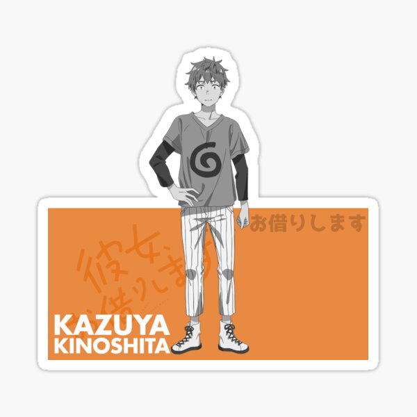 "Kazuya Kinoshita Rent a Girlfriend Typography 4" Sticker for Sale