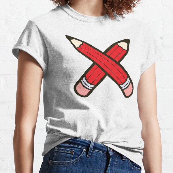Pencil Power Red Pattern Classic T-Shirt