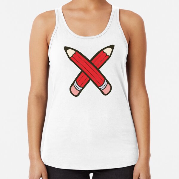 Pencil Power Red Pattern Racerback Tank Top