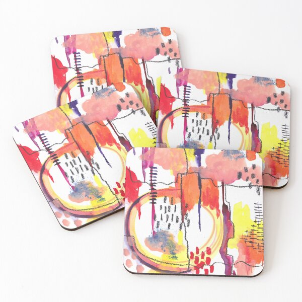 Item preview, Abstract watercolor painting happy bright designed and sold by kittyvdheuvel.