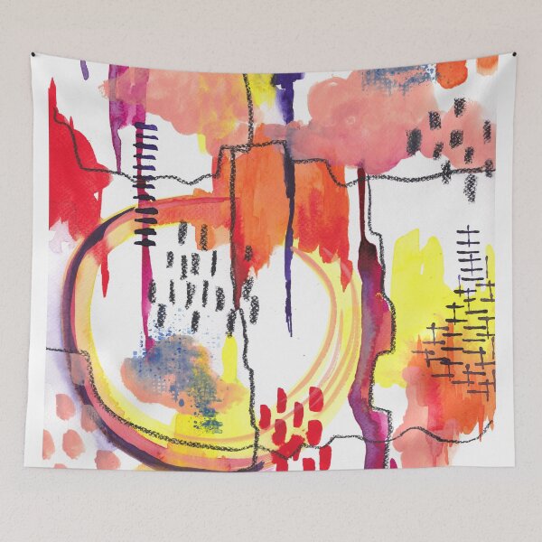 Item preview, Abstract watercolor painting happy bright designed and sold by kittyvdheuvel.