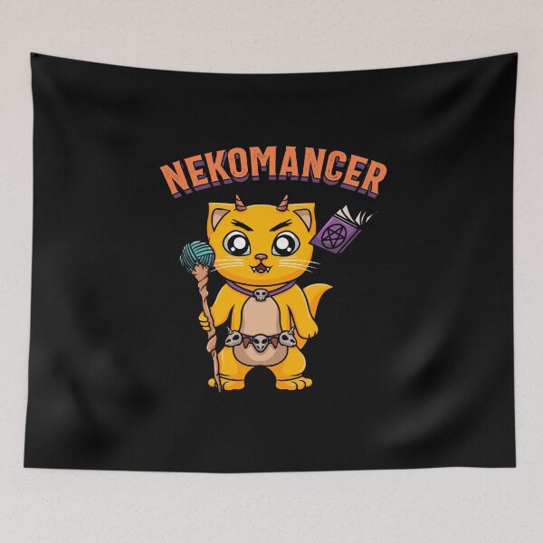 Item preview, Nekomancer Necromancer with Magic Wand Pentagram Book Cats designed and sold by ShopTheStyle.