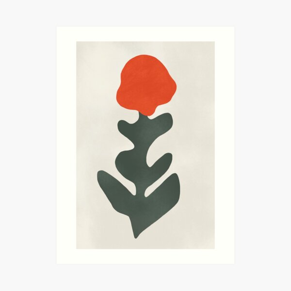 Floral wall decor, Modern wall art, Flower art print, Abstract wall art, Flower wall art, Abstract figure, Modern flower art Art Print