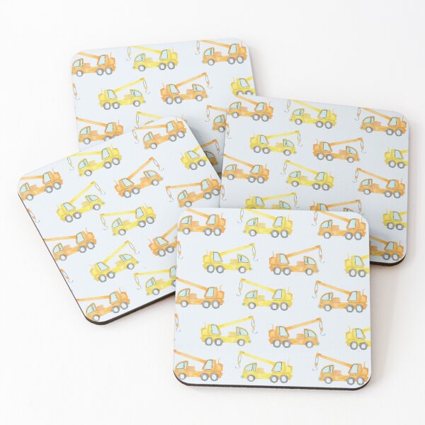 Item preview, Crane Truck Watercolor Pattern- Yellow & Orange designed and sold by Katherine Ann.