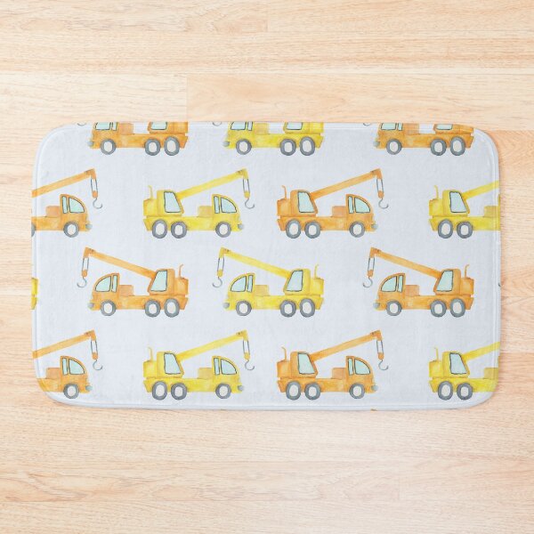 Item preview, Crane Truck Watercolor Pattern- Yellow & Orange designed and sold by Katherine Ann.