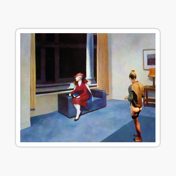 "Hopper Hotel Window Parody" Sticker for Sale by IanBiAM Redbubble