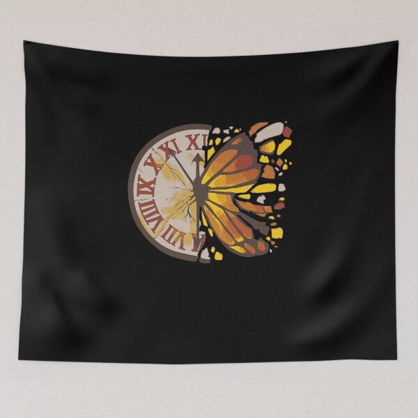 Item preview, Butterfly Clock Butterflies Lover Time Flies Entomologist designed and sold by BornDesign.