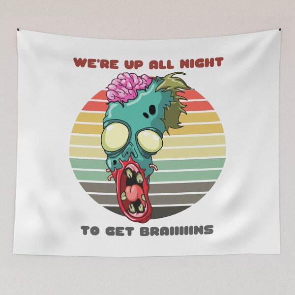 Item preview, Sunset Zombie / We're Up All Night to Get Braiiiiins designed and sold by Nathalie Aynié.