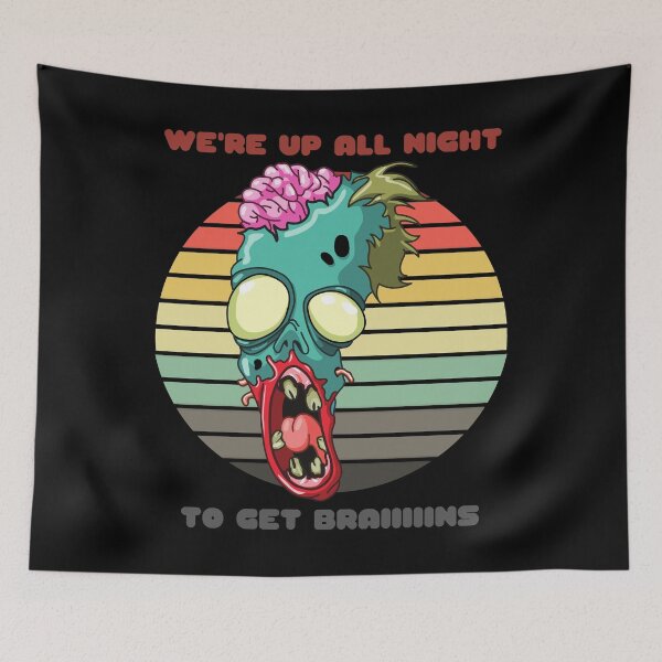 Item preview, Sunset Zombie / We're Up All Night to Get Braiiiiins designed and sold by Nathalie Aynié.